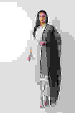 Green Black Nylon Organza Dupatta image number 0