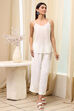 Off-White and Blue Cotton Floral Kalidar Suit Set image number 7