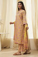 Green Cotton Printed Straight Suit Set image number 3