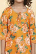 Blue Cotton Straight Printed Suit Set image number 1