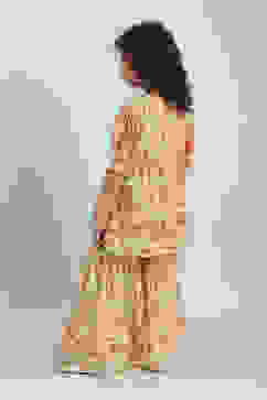 Lime Green Georgette Printed Peplum Suit Set image number 4