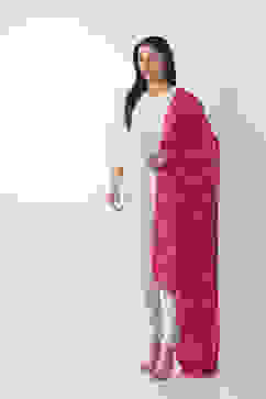 Rani Pink Mul Chanderi Dupatta image number 3