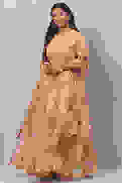 Mango Yellow Poly Cotton Lehenga Set image number 5