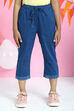 Blue Cotton Lycra Capris image number 3