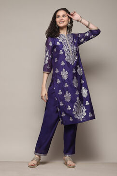 Pink & Purple Polyester Straight Printed 2 Piece Set image number 0