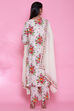 Off White Cotton Straight Kurta Palazzo Suit Set image number 7