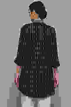 Black Viscose Rayon Printed Short Kurta image number 3