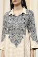 Black Printed Shirt-Style Straight Short Kurta image number 1