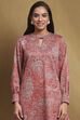 Red Knitted Block-Print Winter wear Short Kurta image number 1