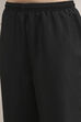 Black Textured Straight Kurta Pants Set image number 2