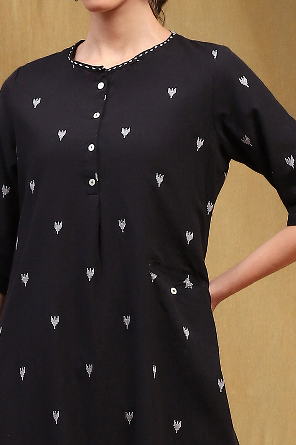 Orange Cotton Printed Straight Suit Set image number 1