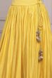 Yellow Olive Cotton Silk Straight Lehenga Set image number 2