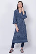 Black Poly Cotton Winter Yarndyed Kurta image number 0