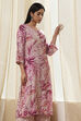 Pink Modal Floral Printed Straight Kurta Set image number 7