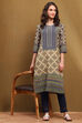 Green Ethnic Motifs Printed Straight Kurta