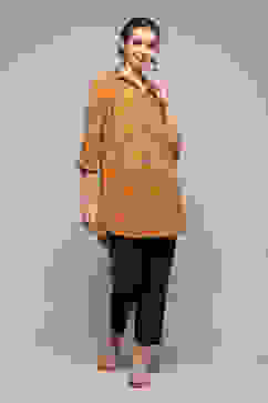 Mustard LIVA Straight Printed Top image number 1