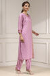 Beige Cotton Modal Digital Print Unstitched Suit Set image number 6