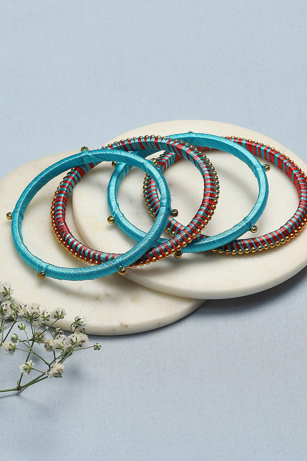 Pink Plastic & Thread Bangles image number 0