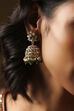 Green Brass Jhumka image number 1