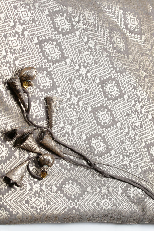 Sage Green Metallic Cotton Lehenga Set image number 2