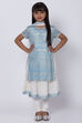 Blue Poly Cotton Straight Kurta Churidar Suit Set image number 0