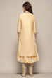 Beige Cotton Blend Embroidered Layered Suit Set image number 5