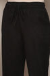 Rust Cotton Flax Slim Solid Pants image number 1