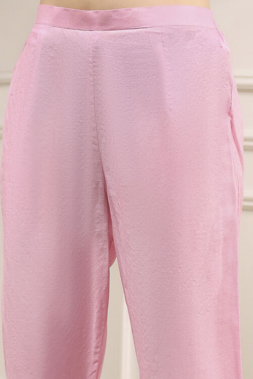 Pink Cotton Printed Unstitched Suit Set image number 3