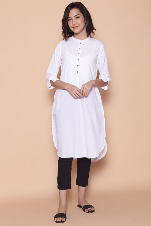White Cotton Yarndyed Kurta image number 2