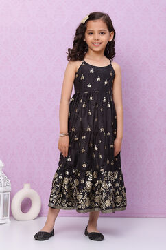 Blue Art Silk Flared Printed Top image number 0