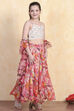 Off White Polyester Lehenga Set image number 4