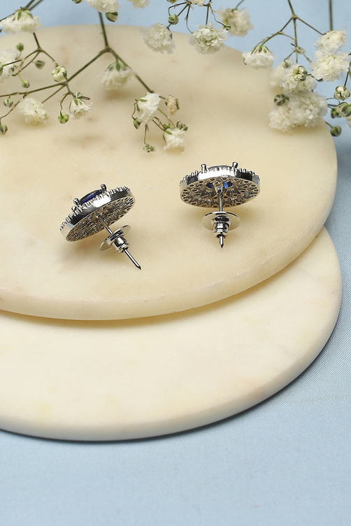 Navy Blue Brass earrings image number 2