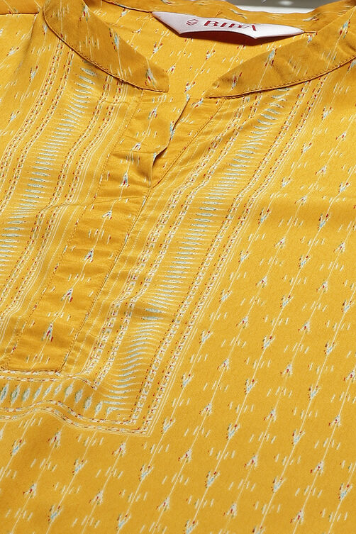 Yellow Crepe Digital Print Unstitched Suit Set image number 1