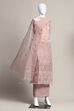 Peach Net Unstitched Suit Set image number 0
