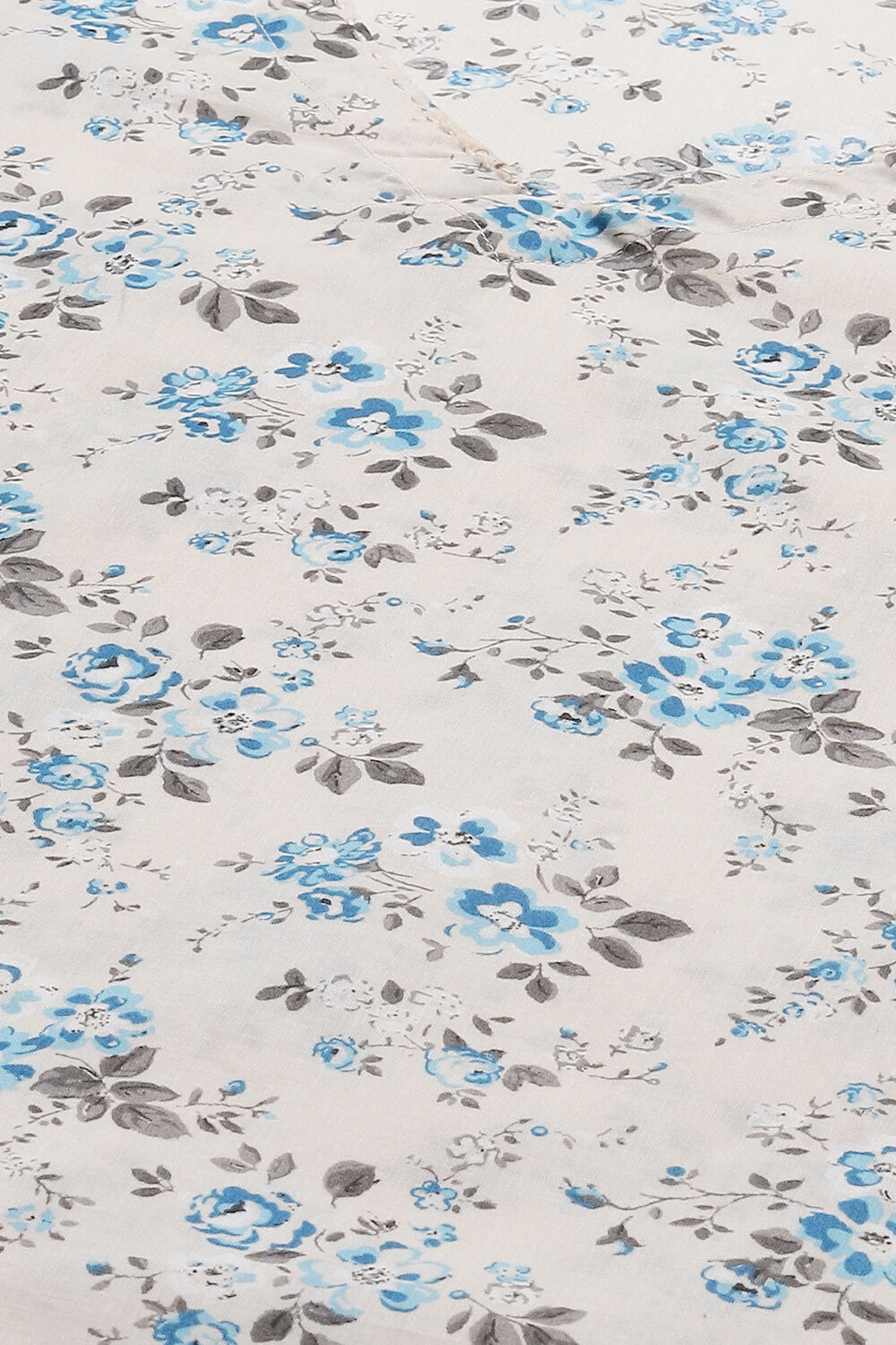 Cream Cotton A-Line Printed Kurta image number 1