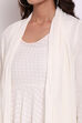 Cream Cotton Front Open Fusion Wear Dress image number 1