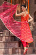 Orange Viscose Shantoon Kurta Dhoti Salwar Suit Set