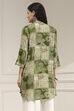 Olive Green Pleated Straight Short Kurta image number 3