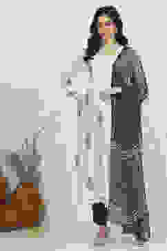 Indigo Cotton Hand Block Print Unstitched Suit Set image number 7