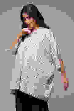 Chambery Blue LIVA Blend Straight Printed Top image number 3