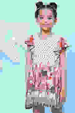 White Rayon A-Line Printed Dress image number 0