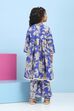 Blue Cotton Printed Gathered Suit Set image number 4