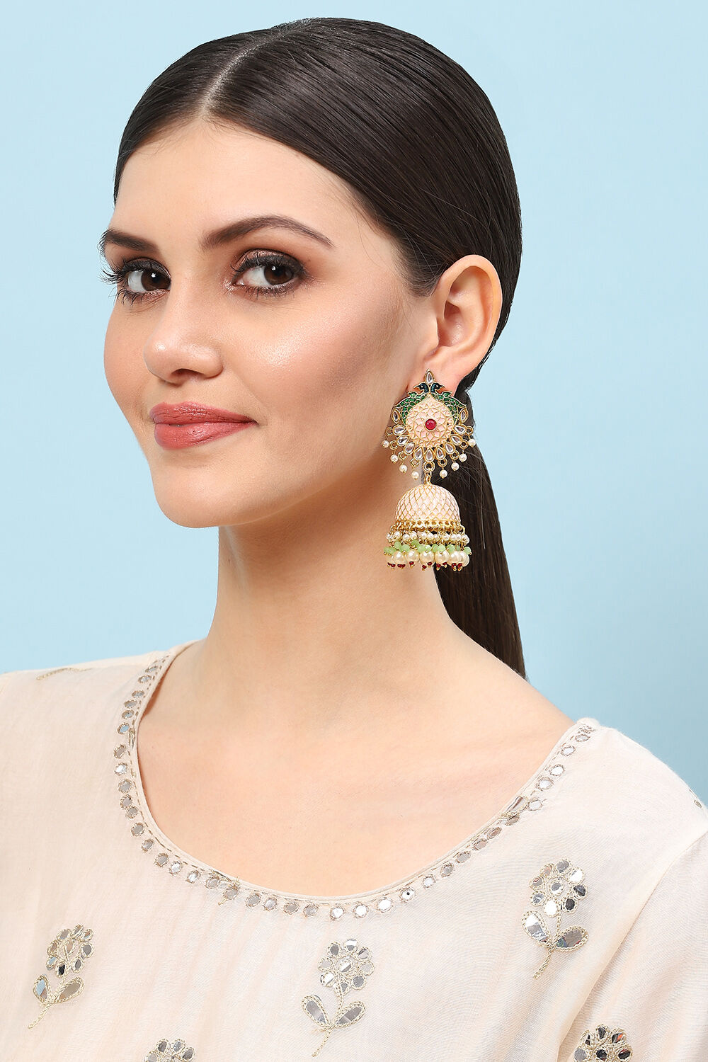 Peach Alloy Earrings image number 3