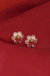 Gold Plated Brass Floral Stud Earrings image number 2