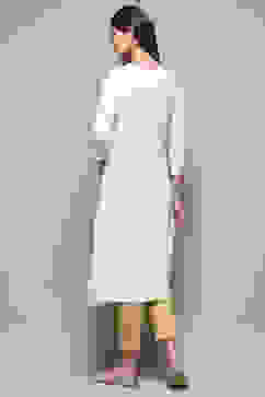 Off White Rayon Straight Kurta Pant 2 Piece Set image number 3