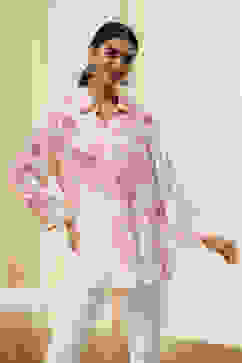 Off-White and Pink Straight Shirt image number 5