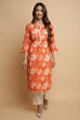 Brick Cotton Straight Kurta Pants Set image number 0