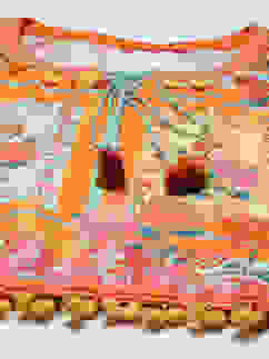 Orange Rayon Printed Top image number 1