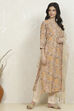 White Blue Cotton Digital Print Unstitched Suit Set image number 6
