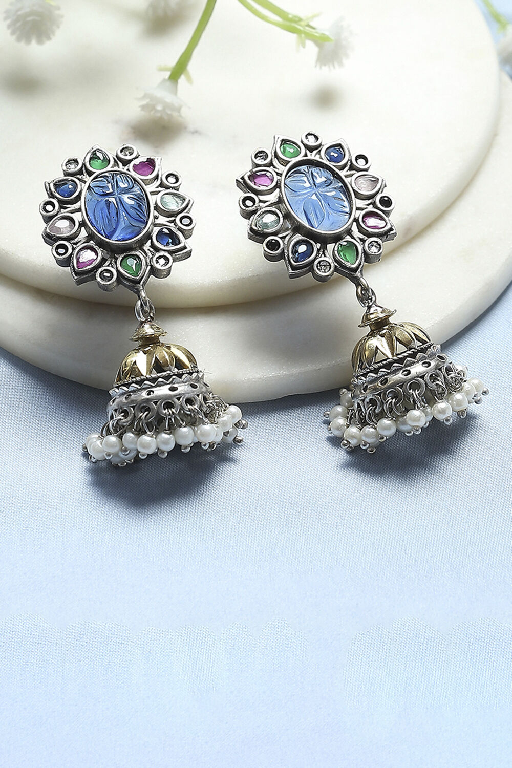 Multicolour Brass Jhumka image number 0